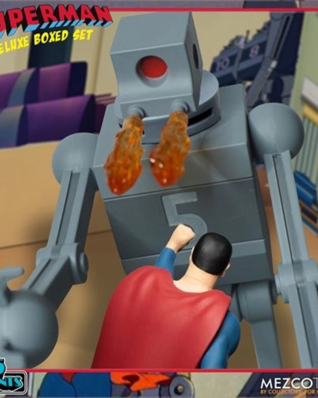 Superman (1941): The Mechanical Monsters 5 Points Deluxe Boxed Set by Mezco Toyz Superman Action Figures