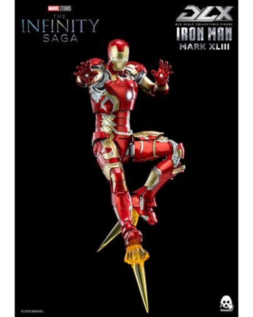 Avengers: Infinity Saga – Iron Man Mark 43 DLX 1:12 Scale Action Figure By Threezero Iron Man Action Figures