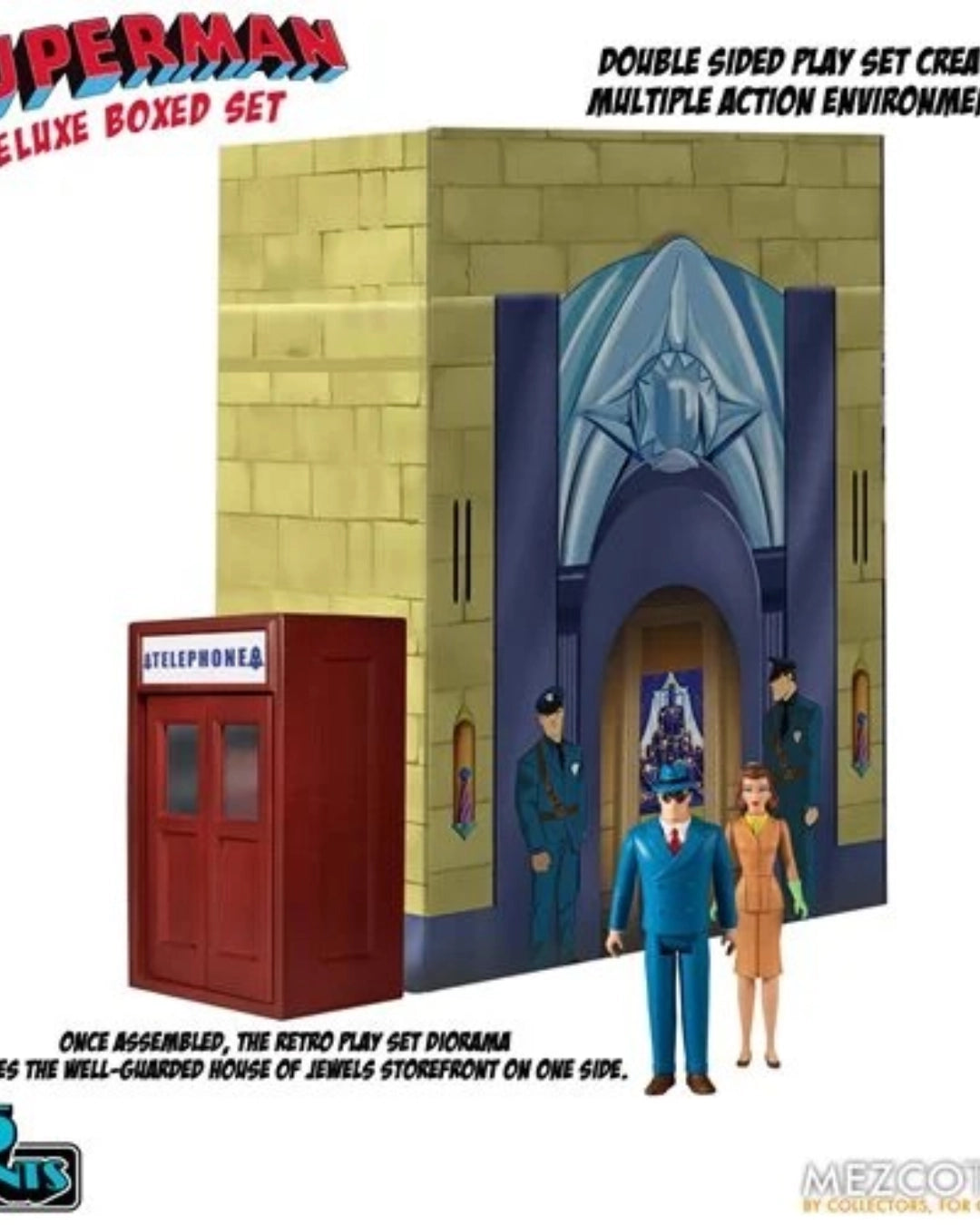 Superman (1941): The Mechanical Monsters 5 Points Deluxe Boxed Set by Mezco Toyz Superman Action Figures