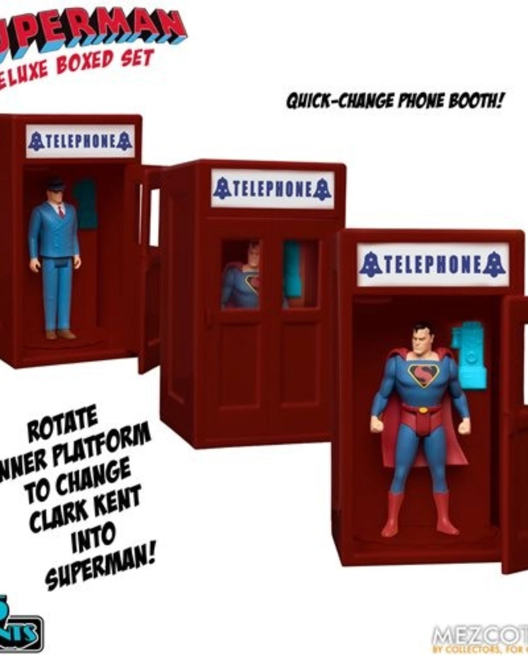 Superman (1941): The Mechanical Monsters 5 Points Deluxe Boxed Set by Mezco Toyz Superman Action Figures