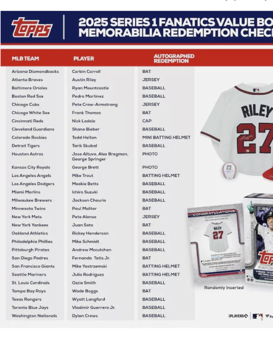 Topps Series One Exclusive Fanatics Value Box Factory Sealed