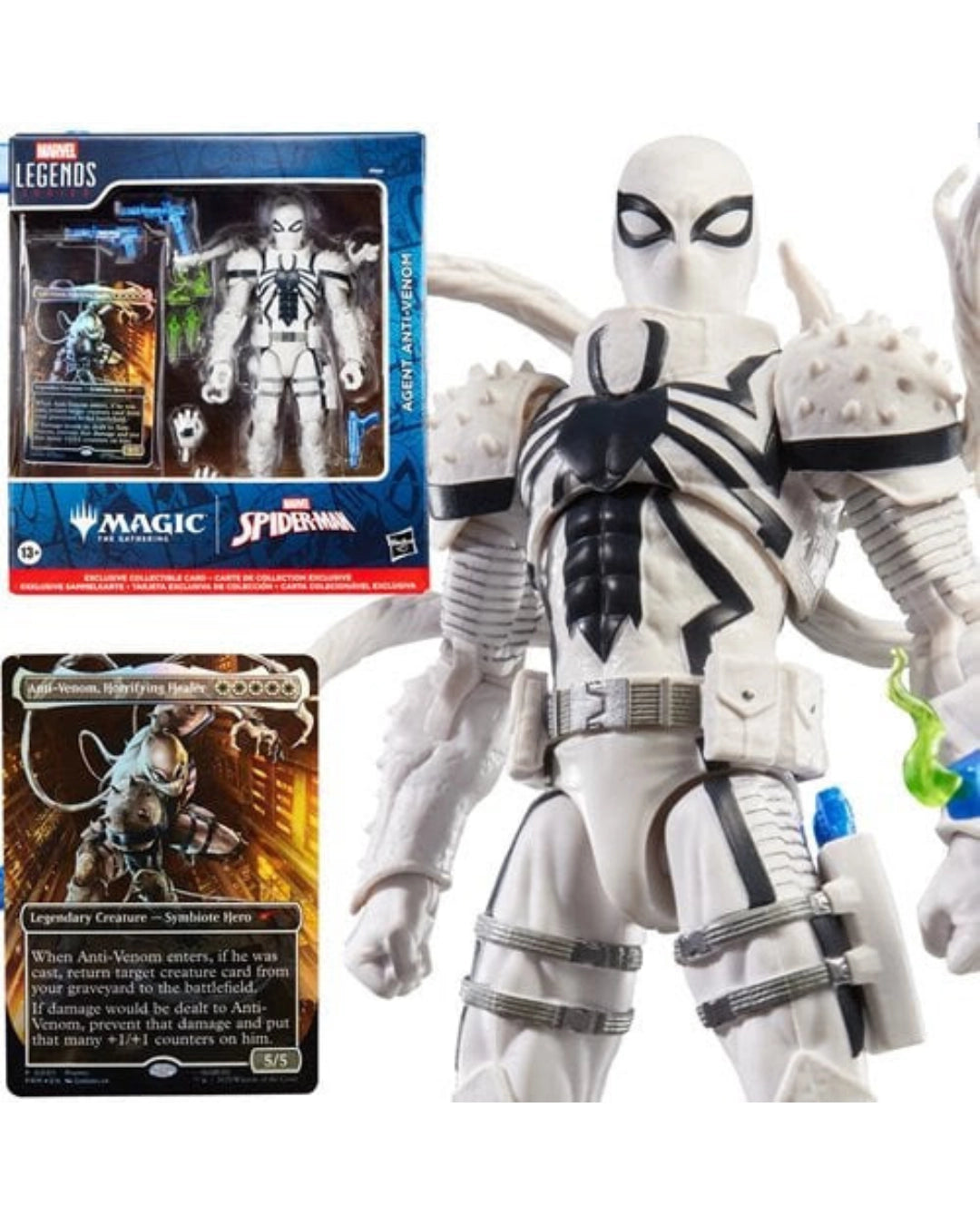Spider-Man Marvel Legends Series Magic: The Gathering Agent Anti-Venom 6-Inch Action Figure and Card By Hasbro