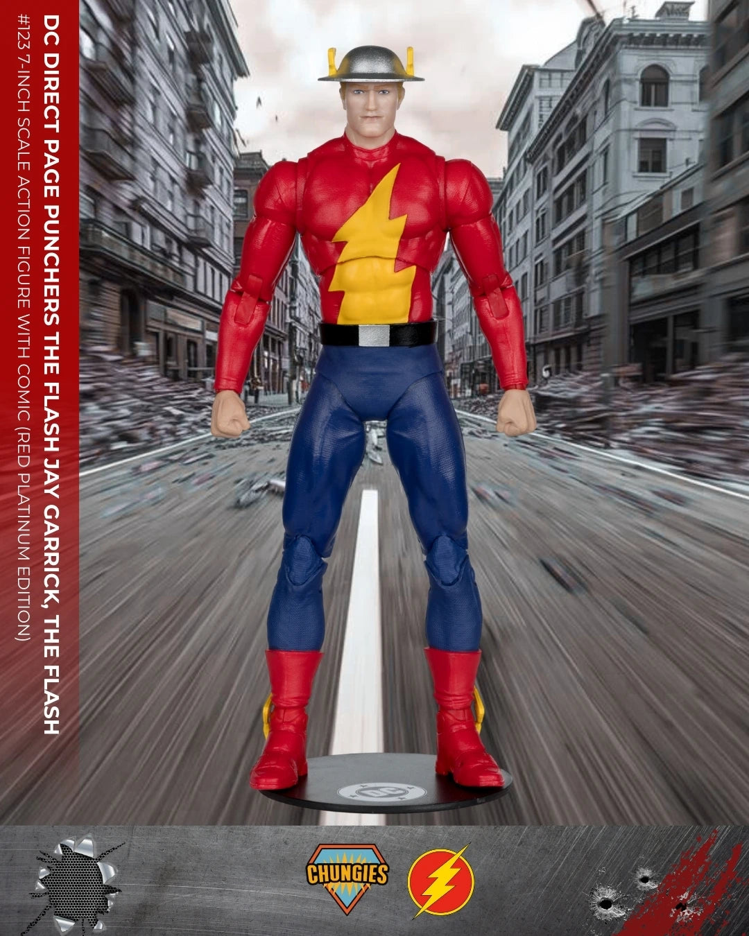 DC Direct Page Punchers The Flash Jay Garrick, The Flash #123 7-Inch Scale Action Figure with Comic (Red Platinum Edition) | DC Direct / McFarlane Toys