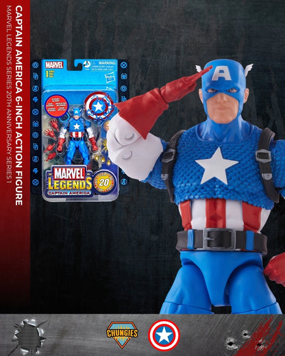 Marvel Legends Series 20th Anniversary Series 1 Captain America 6-inch Action Figure | Hasbro