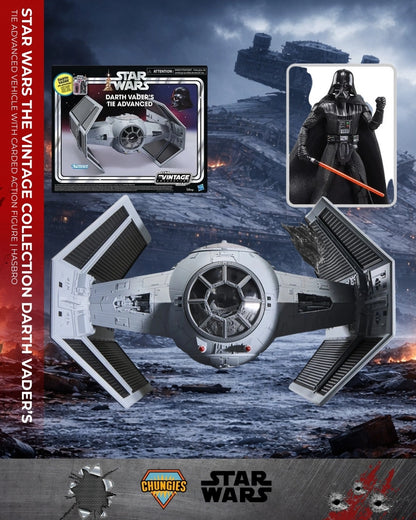 Star Wars The Vintage Collection Darth Vader’s TIE Advanced Vehicle with Carded Action Figure | Hasbro