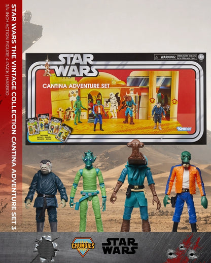 Star Wars The Vintage Collection Cantina Adventure Set 3 3/4-Inch Action Figure 4-Pack | Hasbro