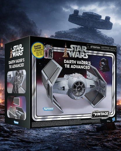Star Wars The Vintage Collection Darth Vader’s TIE Advanced Vehicle with Carded Action Figure | Hasbro