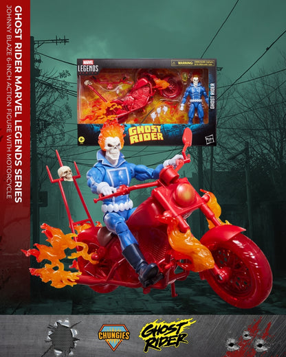 Ghost Rider Marvel Legends Series Johnny Blaze 6-Inch Action Figure with Motorcycle