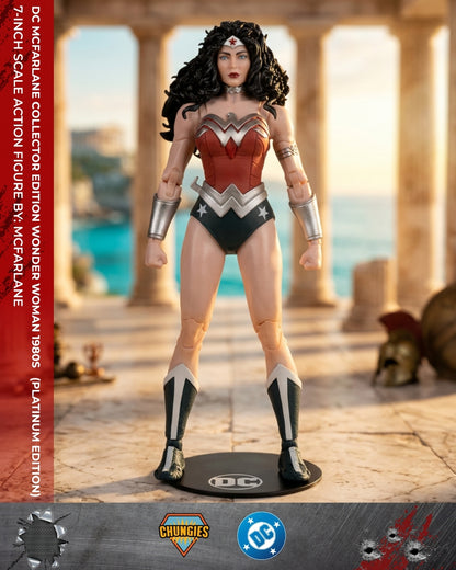 DC McFarlane Collector Edition Wonder Woman 1980s #61 Chase Variant (Platinum Edition) 7-Inch Scale Action Figure