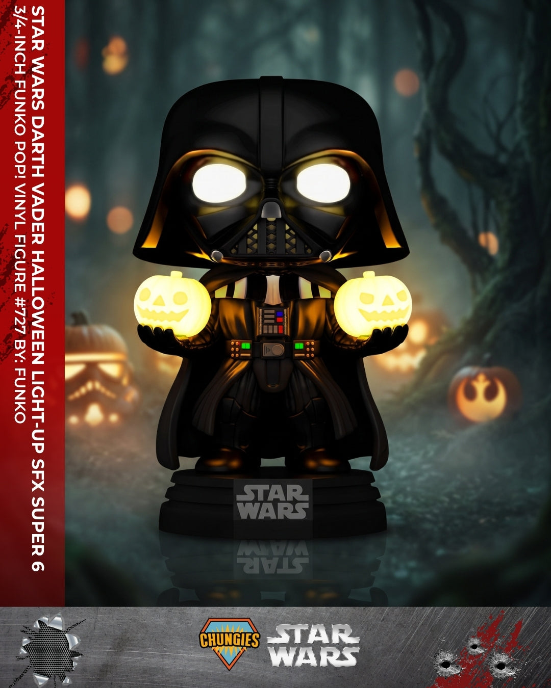 Star Wars Darth Vader Halloween Light-Up SFX Super 6 3/4-Inch Funko Pop! Vinyl Figure #727