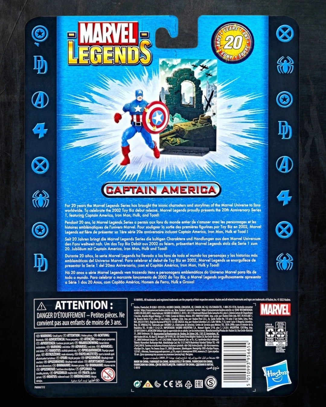 Marvel Legends Series 20th Anniversary Series 1 Captain America 6-inch Action Figure | Hasbro