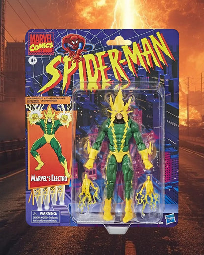 Spider-Man Retro Marvel Legends Electro 6-Inch Action Figure | Hasbro