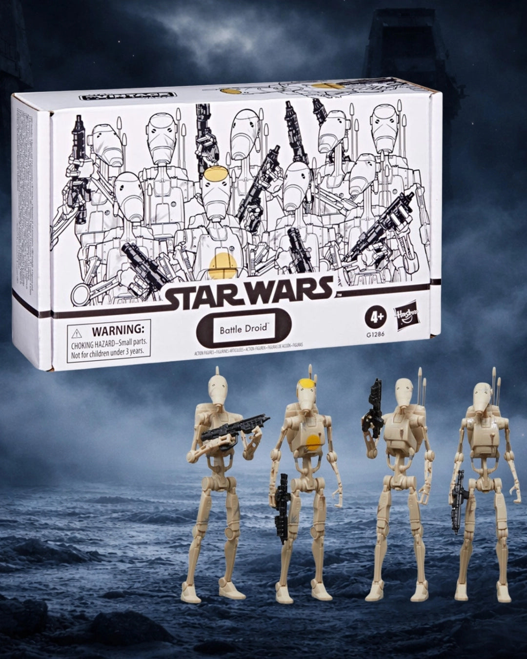 Star Wars The Vintage Collection Battle Droid 3 3/4-Inch Action Figures 4-Pack | Hasbro