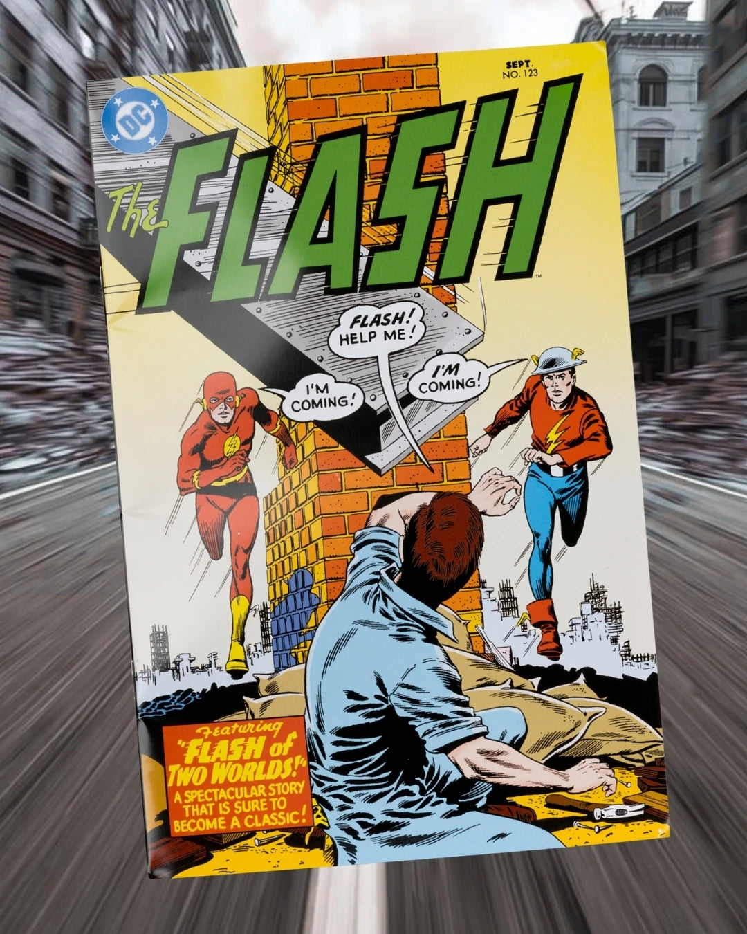 DC Direct Page Punchers The Flash Jay Garrick, The Flash #123 7-Inch Scale Action Figure with Comic (Red Platinum Edition) | DC Direct / McFarlane Toys