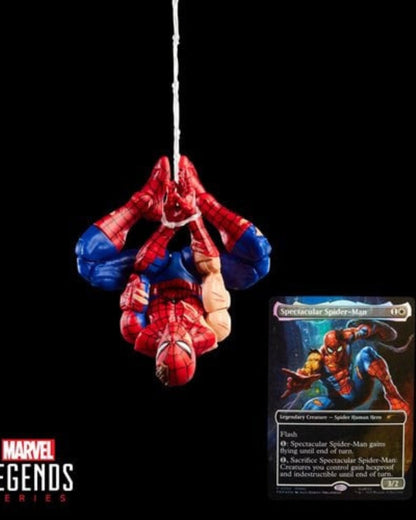 Spider-Man Marvel Legends Magic: The Gathering Battle-Damaged Spider-Man 6-Inch Action Figure and Card By Hasbro