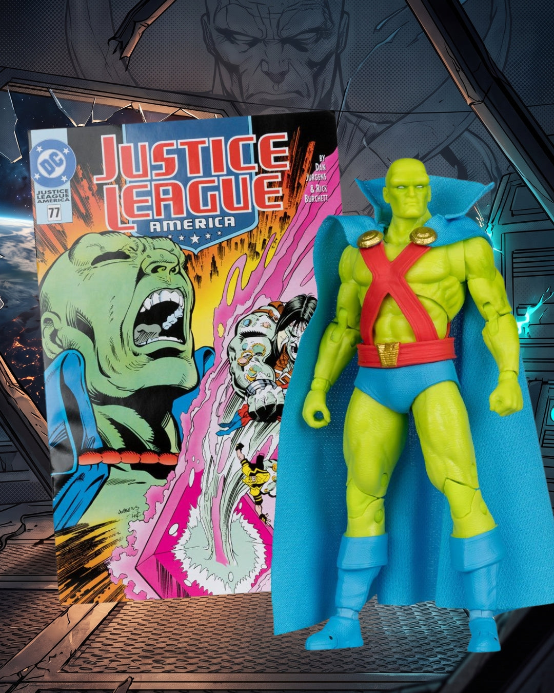 DC Direct Page Punchers Wave 12 Martian Manhunter Justice League #77 7-Inch Scale Action Figure with Comic