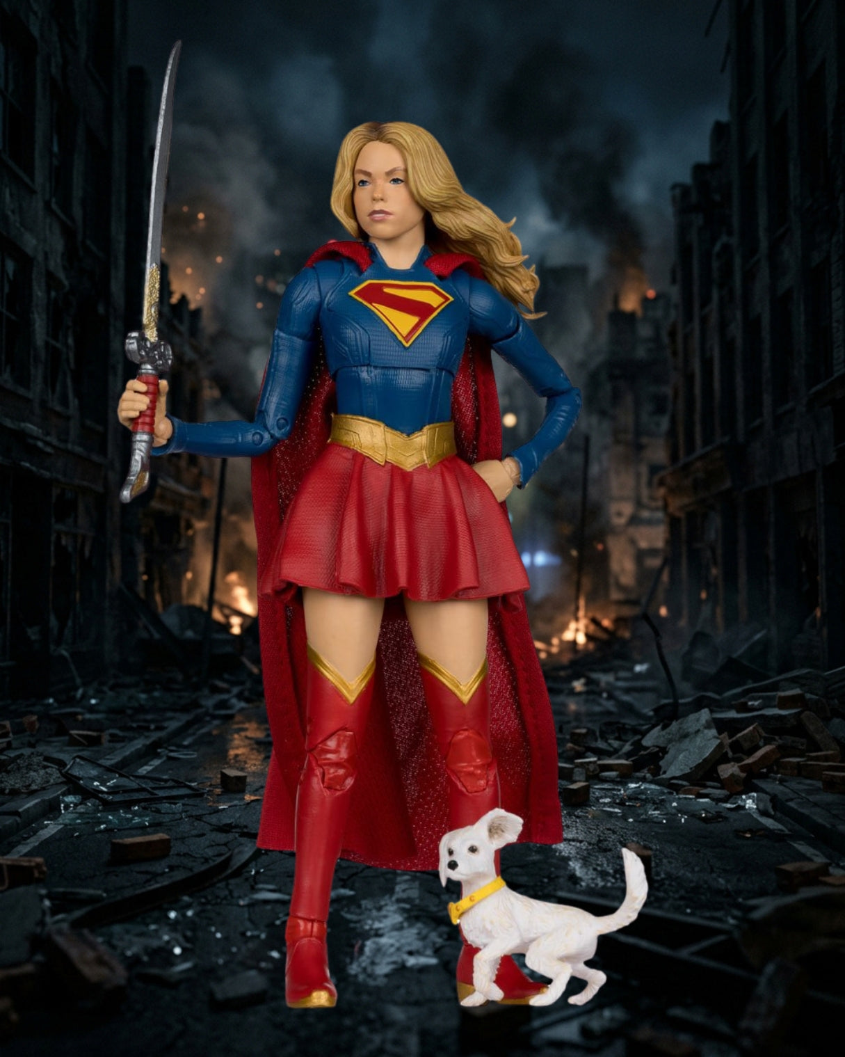 DC Multiverse Deluxe Theatrical Edition Supergirl Movie Supergirl and Baby Krypto 7-Inch Scale Action Figure