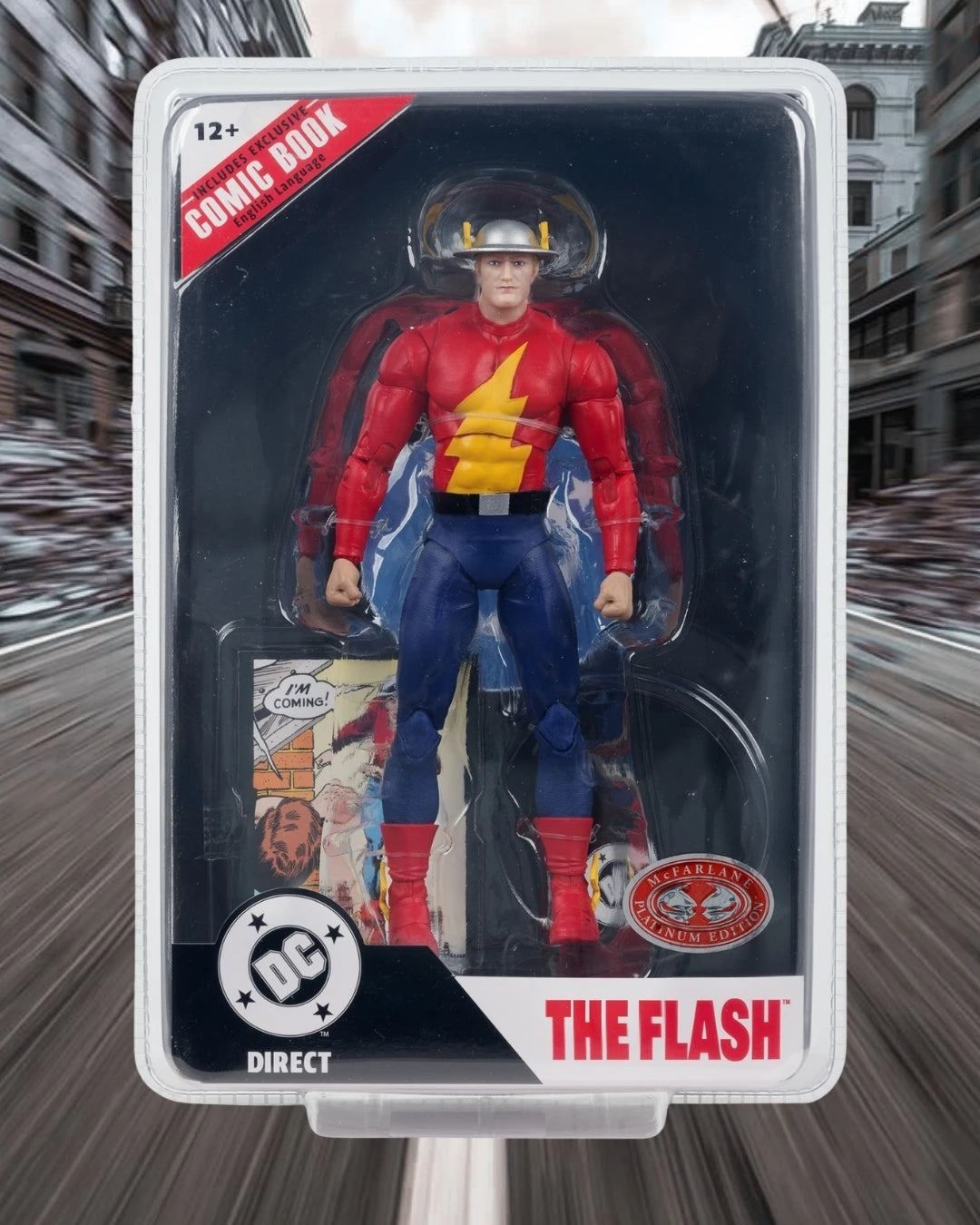 DC Direct Page Punchers The Flash Jay Garrick, The Flash #123 7-Inch Scale Action Figure with Comic (Red Platinum Edition) | DC Direct / McFarlane Toys