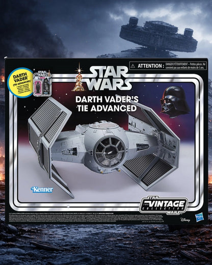 Star Wars The Vintage Collection Darth Vader’s TIE Advanced Vehicle with Carded Action Figure | Hasbro