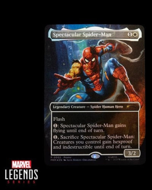 Spider-Man Marvel Legends Magic: The Gathering Battle-Damaged Spider-Man 6-Inch Action Figure and Card By Hasbro