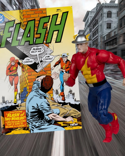 DC Direct Page Punchers The Flash Jay Garrick, The Flash #123 7-Inch Scale Action Figure with Comic (Red Platinum Edition) | DC Direct / McFarlane Toys
