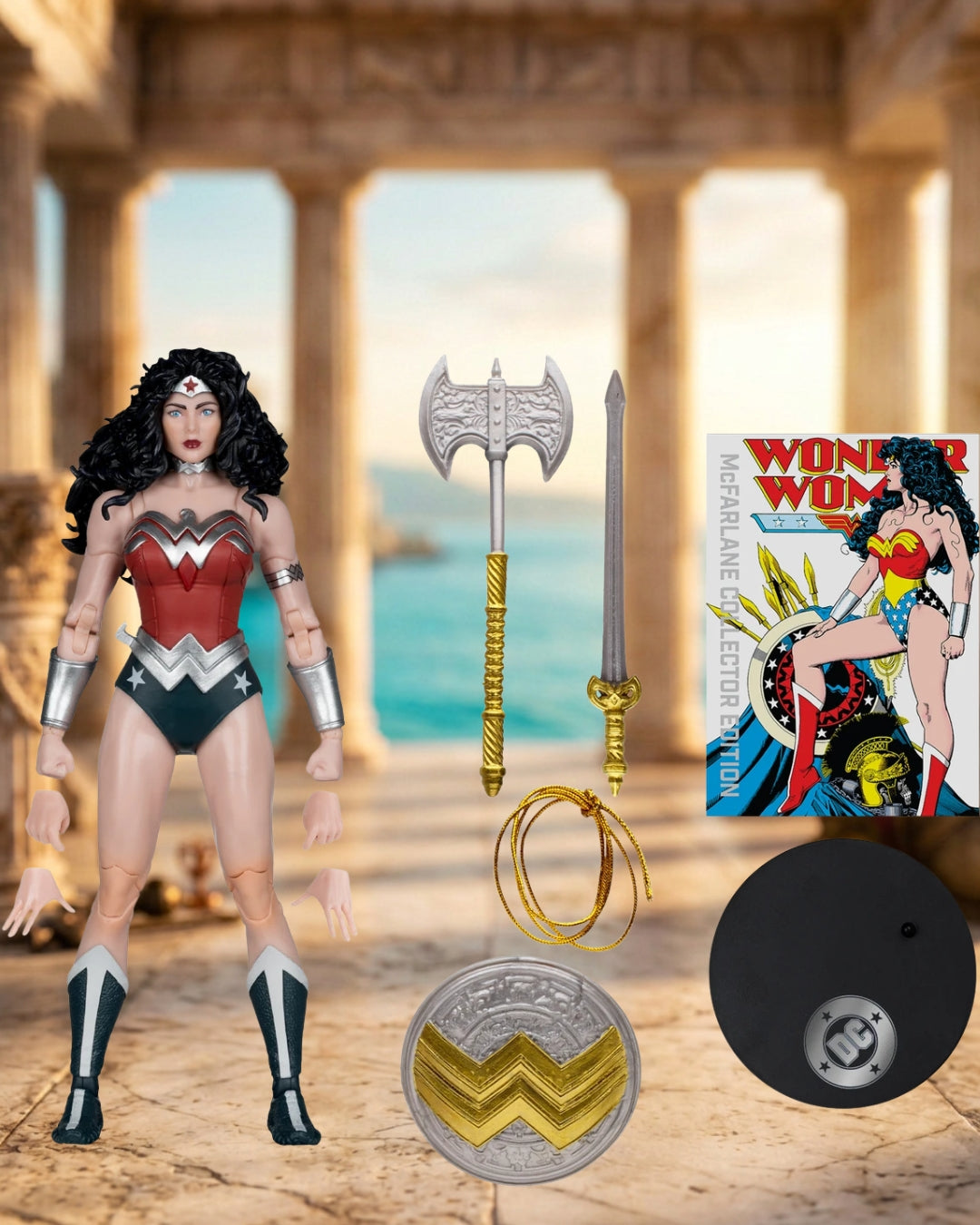 DC McFarlane Collector Edition Wonder Woman 1980s #61 Chase Variant (Platinum Edition) 7-Inch Scale Action Figure
