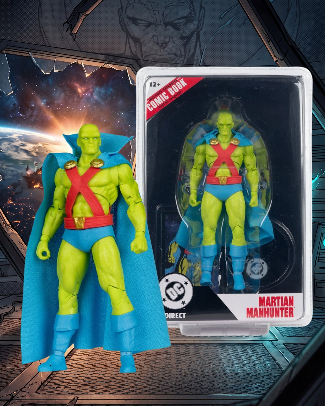 DC Direct Page Punchers Wave 12 Martian Manhunter Justice League #77 7-Inch Scale Action Figure with Comic