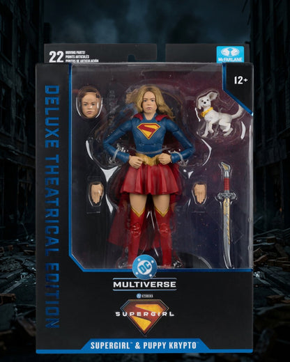 DC Multiverse Deluxe Theatrical Edition Supergirl Movie Supergirl and Baby Krypto 7-Inch Scale Action Figure