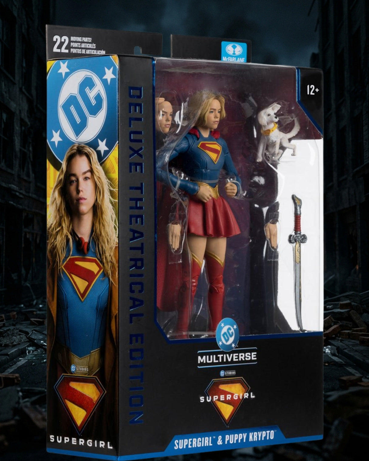 DC Multiverse Deluxe Theatrical Edition Supergirl Movie Supergirl and Baby Krypto 7-Inch Scale Action Figure