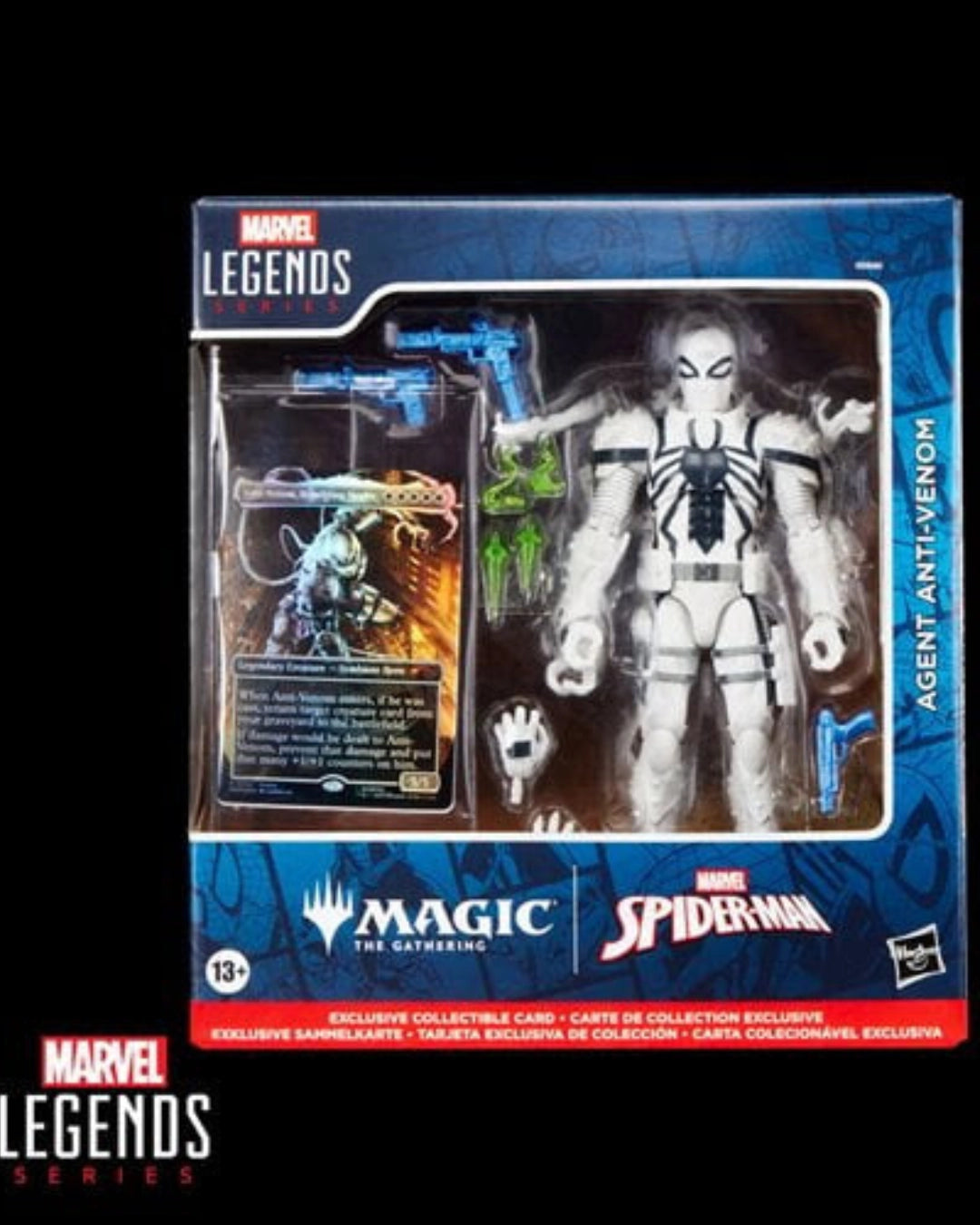 Spider-Man Marvel Legends Series Magic: The Gathering Agent Anti-Venom 6-Inch Action Figure and Card By Hasbro