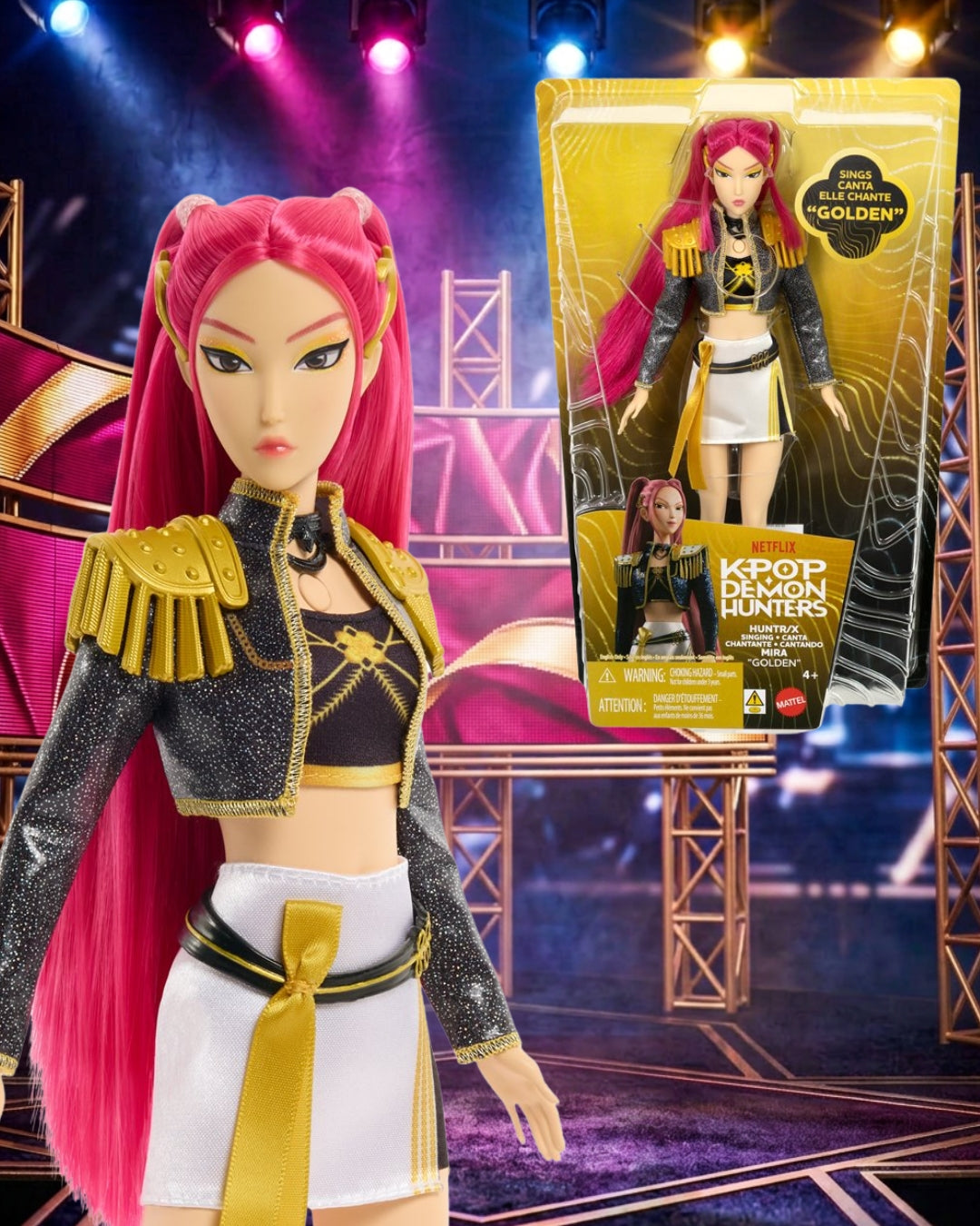 K-Pop Demon Hunters Huntr/x Mira Golden Singing Doll By Mattel