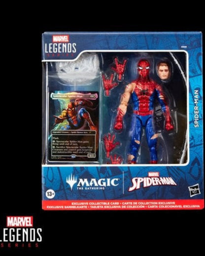Spider-Man Marvel Legends Magic: The Gathering Battle-Damaged Spider-Man 6-Inch Action Figure and Card By Hasbro