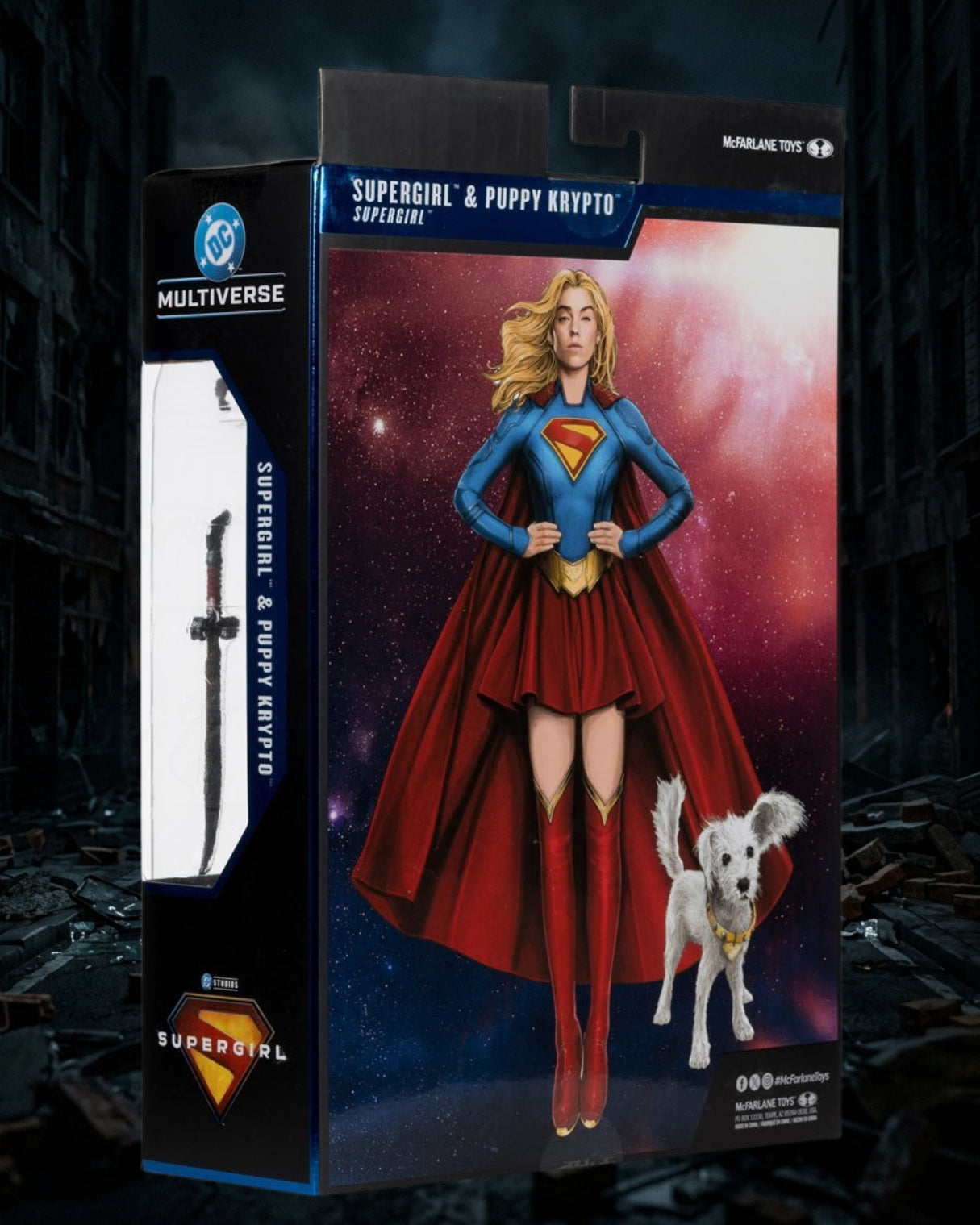 DC Multiverse Deluxe Theatrical Edition Supergirl Movie Supergirl and Baby Krypto 7-Inch Scale Action Figure