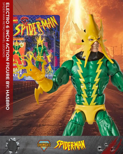 Spider-Man Retro Marvel Legends Electro 6-Inch Action Figure | Hasbro